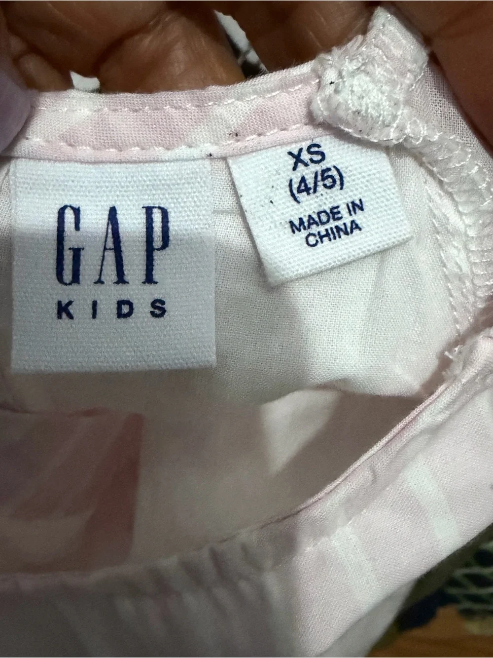 GAP Light Pink /white stripe Eyelet Flutter Dress size 4/5